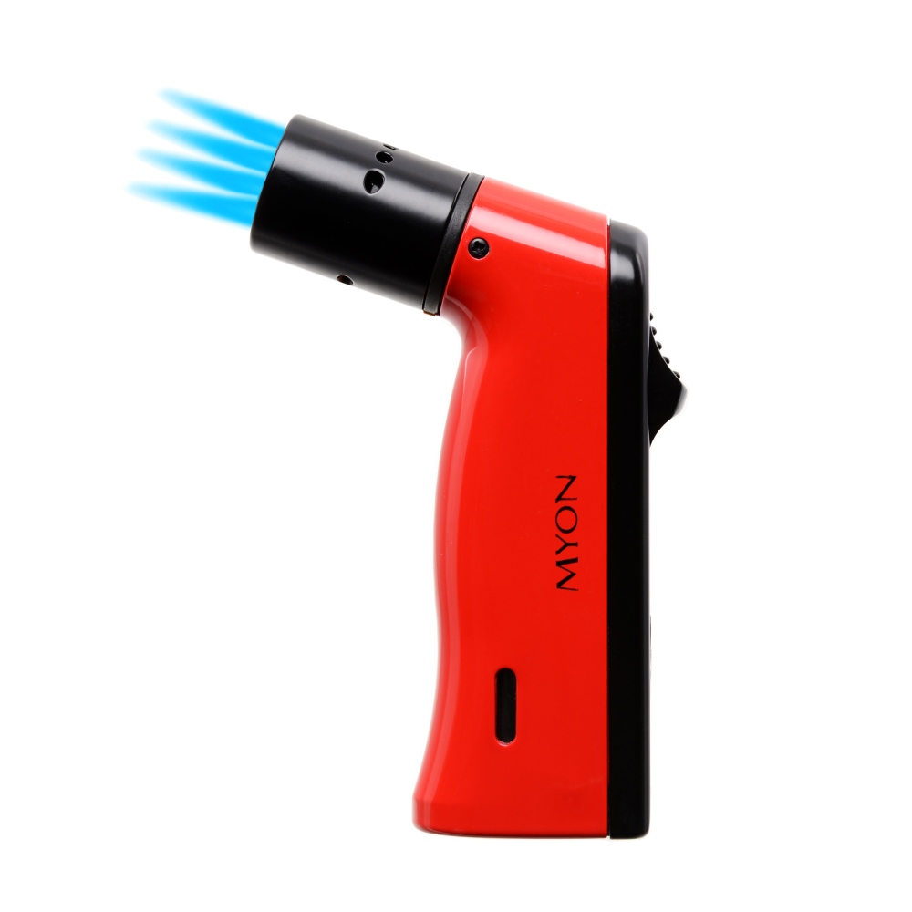 Artikelbild 1 des Artikels “Myon Paris Premium Zigarrenfeuerzeug 4-Jetflame Zigarrenbohrer Lack rot “