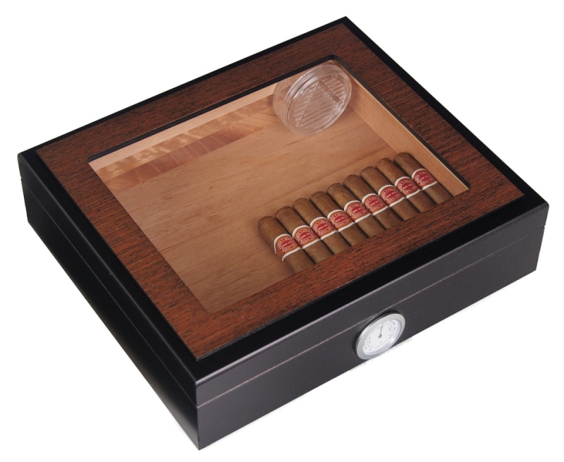Artikelbild 1 des Artikels “Kristallglas Humidor Black-Wood Polymerbefeuchter “