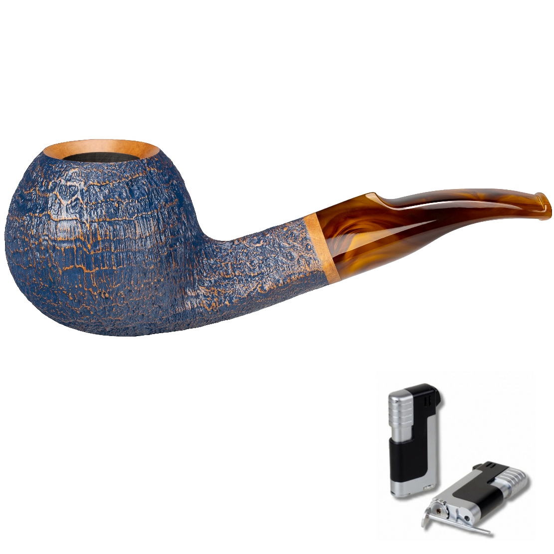 Artikelbild 1 des Artikels “Vauen Pfeife Denim 4932 + Necuma Pfeifenfeuerzeug “