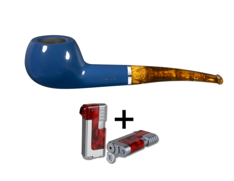 Artikelbild 1 des Artikels “Vauen Pfeife AZZURRO 1567+ Necuma Pfeifenfeuerzeug “