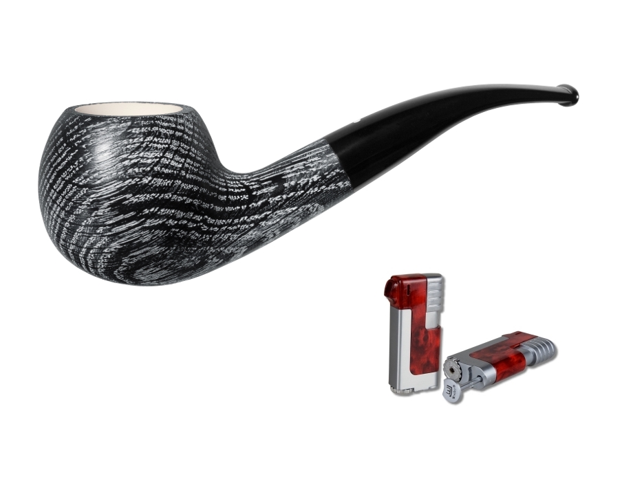 Artikelbild 1 des Artikels “Vauen Pfeife Lime 742 Weißpunktedition + Necuma Pfeifenfeuerzeug “