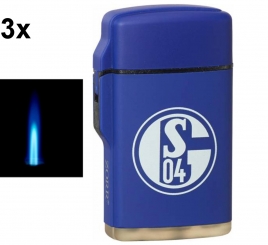 3 Stück Jetflamme-Feuerzeug - Sturmfeuerzeug FC Schalke 04 
