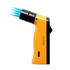 Myon Paris Premium Zigarrenfeuerzeug 4-Jetflame Zigarrenbohrer Lack gelb 