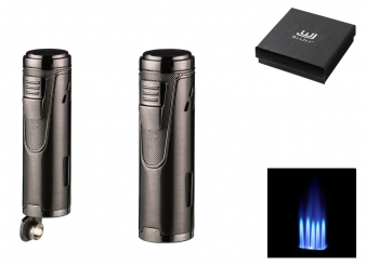 WinJet Zigarren Feuerzeug anthrazit 5fach Jetflamme-Bohrer 