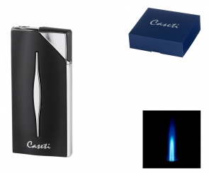 Caseti Paris Feuerzeug Jetflamme schrarz matt chrom 