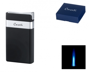 Caseti Paris Feuerzeug Jetflamme schwarzmatt-chrom 