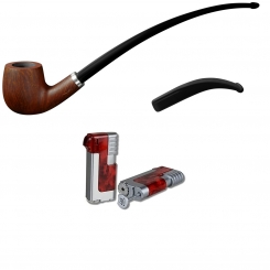 Vauen Pfeife Lesepfeife Relax 3627 + Necuma Pfeifenfeuerzeug 