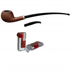 Vauen Pfeife Lesepfeife * Relax 3644 + Necuma Pfeifenfeuerzeug 
