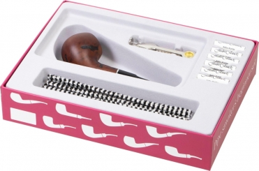 Edles Jean Claude Premium Pfeifenset Starterset Bruyereholz rustikal 