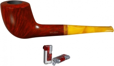 Vauen Pfeife Sola 1592 + Necuma Pfeifenfeuerzeug 