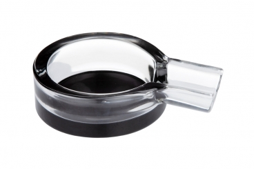 1er Zigarrenaschenbecher Kristallglas rund 1 Ablage 