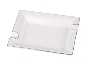 Porzellan Ascher weiss-Silberrand 