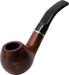 Pfeife JEAN CLAUDE gebogen rot-schwarz Chromring 