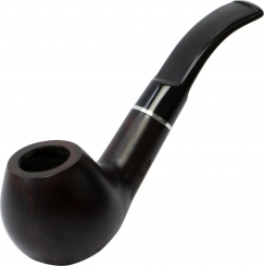 Pfeife JEAN CLAUDE gebogen dunkelbraun Chromring 