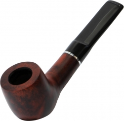 Pfeife JEAN CLAUDE gerade rot/schwarz Chromring 