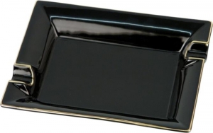 Porzellan Ascher schwarz-Goldrand 