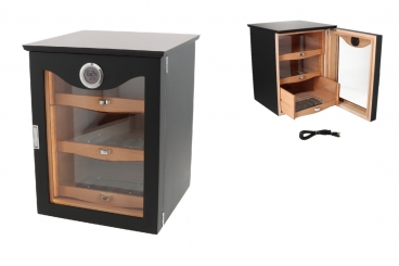Humidorschrank Cabinet digital schwarz matt mit LED Beleuchtung 