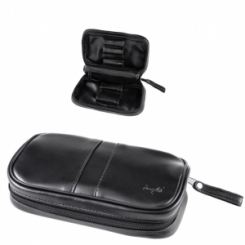 Angelo 2er Pfeifentasche mit herausnehmbaren Tabakbeutel schwarz 