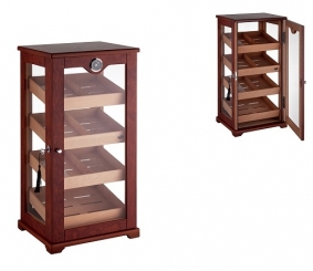 Humidor Gastrovitrine Wurzelholzfinish Polymerbfeuchter 
