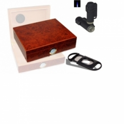 Humidorset Amboina Maser Hygro 30 Polymerbefeuchter 