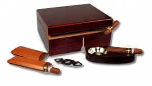 Humidor Geschenkset Cherry V-460 inkl. Polymerbefeuchter 