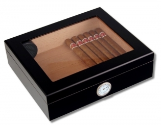 Humidor Black-Editon Sichtfenster Polymerbefeuchter 