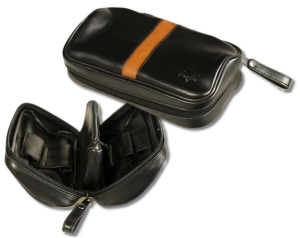 Pfeifentasche Angelo für 2 Pfeifen mit Tabakfach 