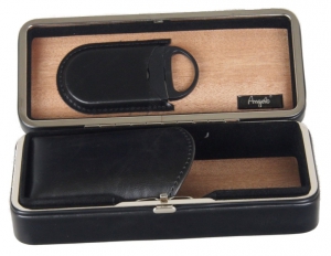 Zigarrenetui-Reisehumidor Zedernholz mit Zigarrencutter 