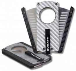 Bugatti Zigarrencutter Carbon Fibre Silver 