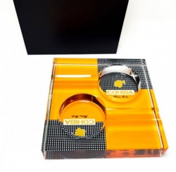 Zigarrenascher Cristalglas im Cohiba-Stil 2 Ablagen 