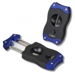 Colibri Cigarrenabschneider V-Cut Kerbschnitt 23mm schwarz-blau 