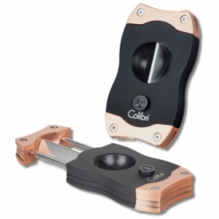 Colibri Cigarrenabschneider V-Cut Kerbschnitt 23mm schwarz-rosegold 