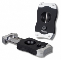 Colibri Cigarrenabschneider V-Cut Kerbschnitt 23mm schwarz-silber 