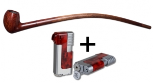 Ausstellungsstück Vauen Lesepfeife Auenland Eron + Winjet Pfeifenfeuerzeug 