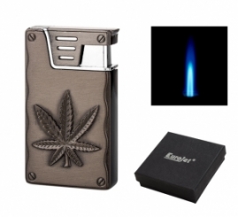 Eurojet Feuerzeug Jetflamme Hanfblatt 