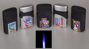 5 Stk Jetflamme-Feuerzeuge Kuba-Exclusive 3D Druck Sturmfeuerzeuge 