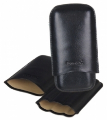 Formula Zigarrenetui feines Leder Teleskop schwarz 3er Corona 