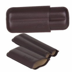 Formula Zigarrenetui feines Leder Teleskop braun 2er Corona 