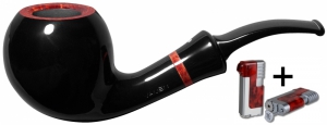 Vauen Pfeife Fuego glatt Weißpunktedition F 177 + Winjet Pfeifenfeuerzeug 