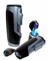 Zigarrenfeuerzeug 3x Laser+Bohrer schwarz-satin 