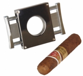 Hadson Edelstahl Zigarrencutter Gun poliert für große Ringmaße 