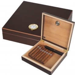 Angelo Humidor Rosewood-Finish Außenhygrometer Inkl. Polymerbefeuchter 