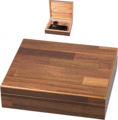 Humidor-Set braun für ca. 25 Cigarren Cigarrenascher, Abschneider, AP-Humidifer 