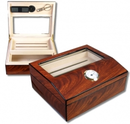 Padouk Finish Humidor/Zigarrenschere V-460 Polymerbefeuchter