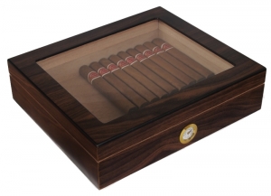 Humidor Wood-Editon Sichtfenster Polymerbefeuchter 