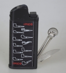 IMCO Pfeifenfeuerzeug Chic 4 Pipe Flint Pfeifenbesteck schwarz Logo 