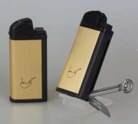 IMCO Pfeifenfeuerzeug Chic 4 Pipe Flint Pfeifenbesteck Gold 