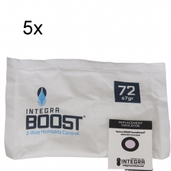 5x Integra Boost Humipack 2-way 72% 67g Beutel mit Austausch-Indikatorkarte 