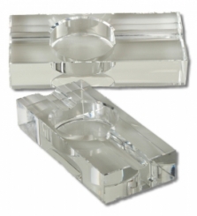 Zigarren Aschenbecher Kristallglas mit 2 unterschiedlichen Ablagen 