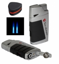 Tonino Lamborghini Zigarren-Feuerzeug Leandro schwarz-chrom 